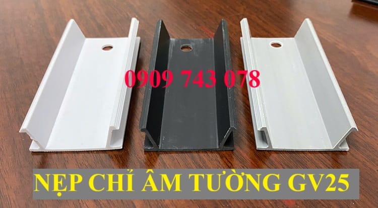 Nẹp Nhựa Chỉ Âm Tường GV25