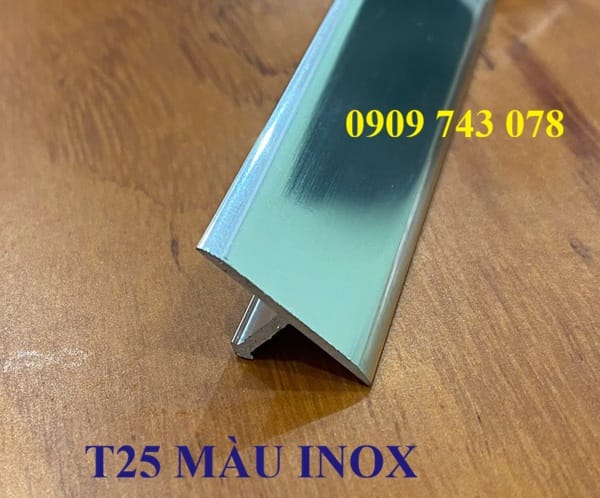 Nẹp T25 Nhôm Màu Inox