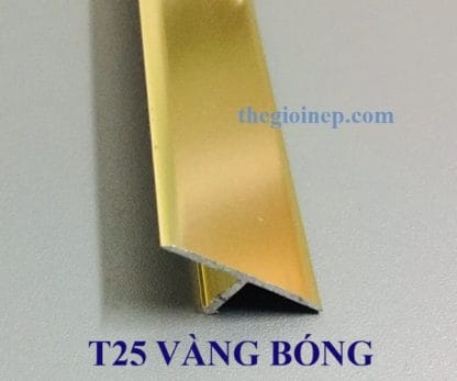 Nẹp T25 Nhôm Vàng Bóng