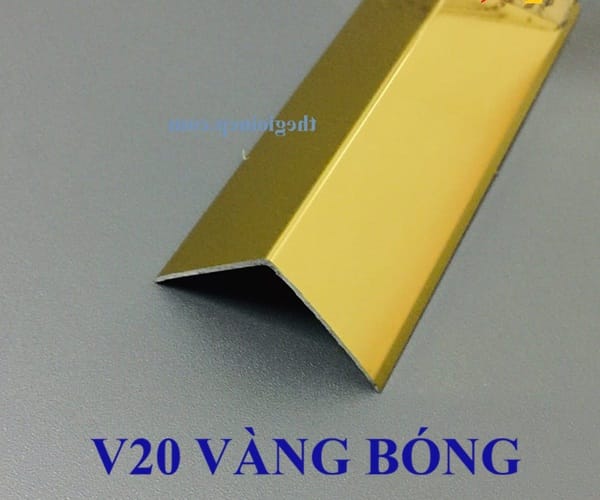 Nẹp V20 Nhôm Vàng Bóng