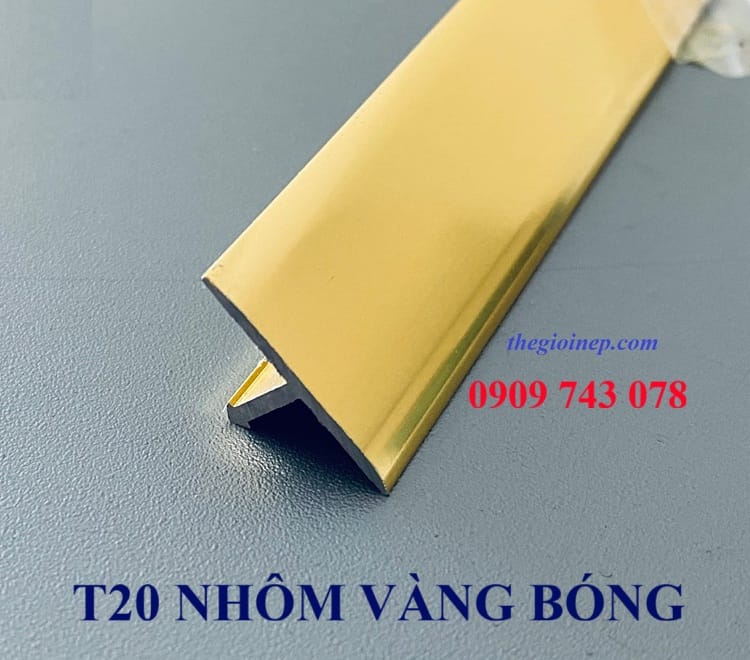 Nẹp T20 nhôm vàng đồng