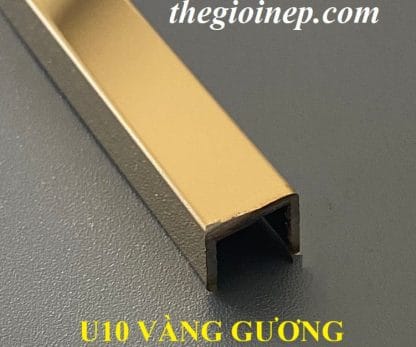 Nẹp U10 Inox Vàng Gương CB