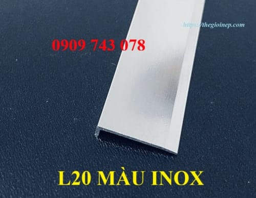 Nẹp Nhôm L20x5 Màu Inox