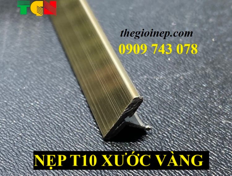 Nẹp Inox T10 Xước Vàng