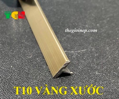 Nẹp T10mm Inox Vàng Xước