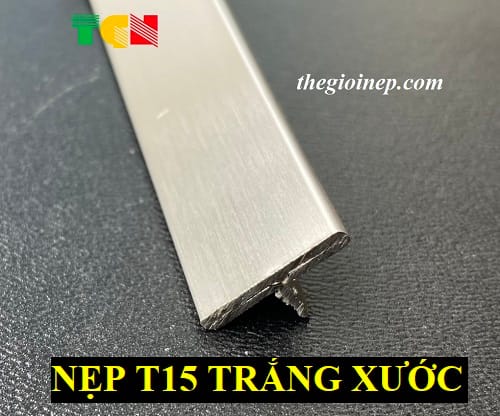 Nẹp T15mm Inox Trắng Xước