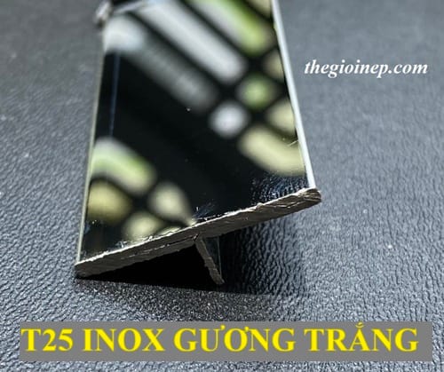 Nẹp T25mm Inox Trắng Gương